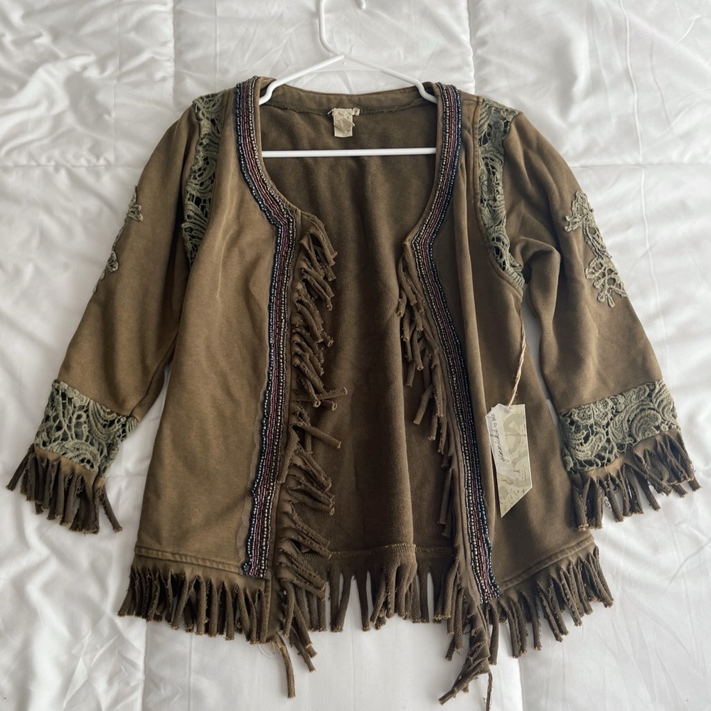 Buckle Bohemian Fringe Cardigan
